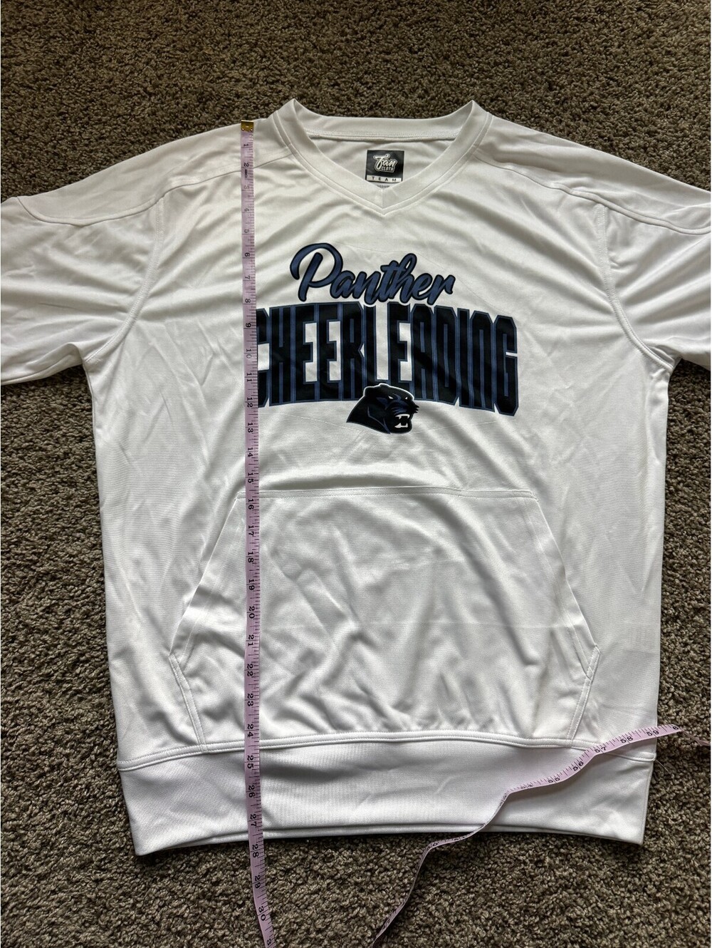 Fan Cloth Team Panther Cheerleading White Polyester Sweatshirt Medium - Picture 4 of 6